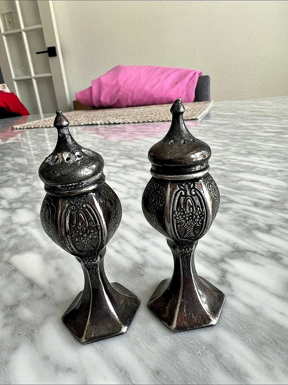 Vintage Weidlich Brothers WB Mfg Co Salt and Pepper Shakers Silver Plated Shaker